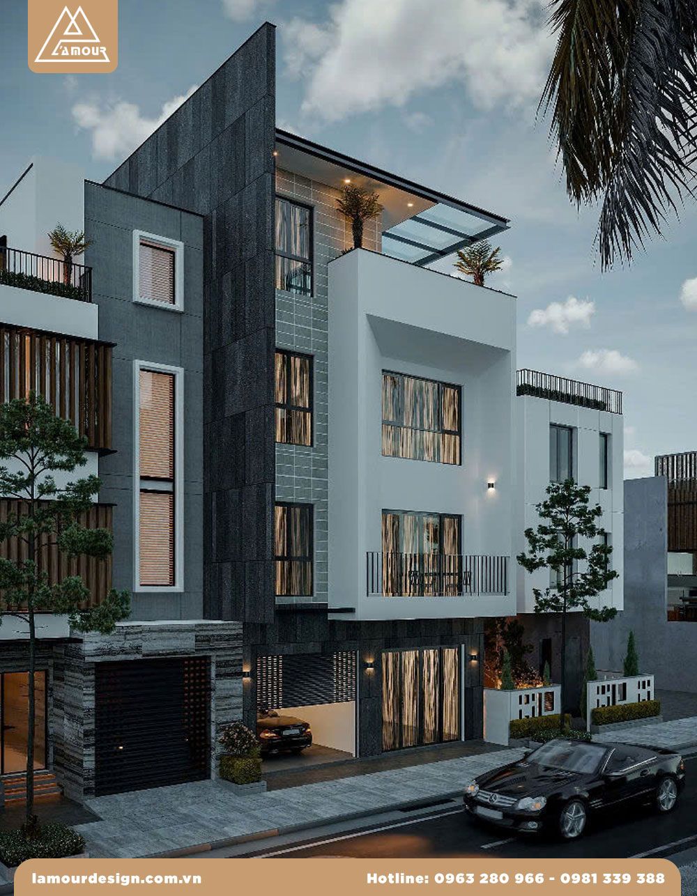 Mẫu nhà phố không ban công đẹp & hiện đại tại L’amour Design 1 nha pho ban cong dep 00001