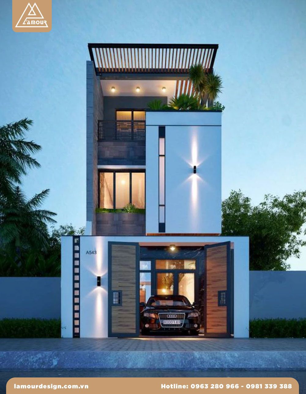 Mẫu nhà phố không ban công đẹp & hiện đại tại L’amour Design 2 nha pho ban cong dep 00002